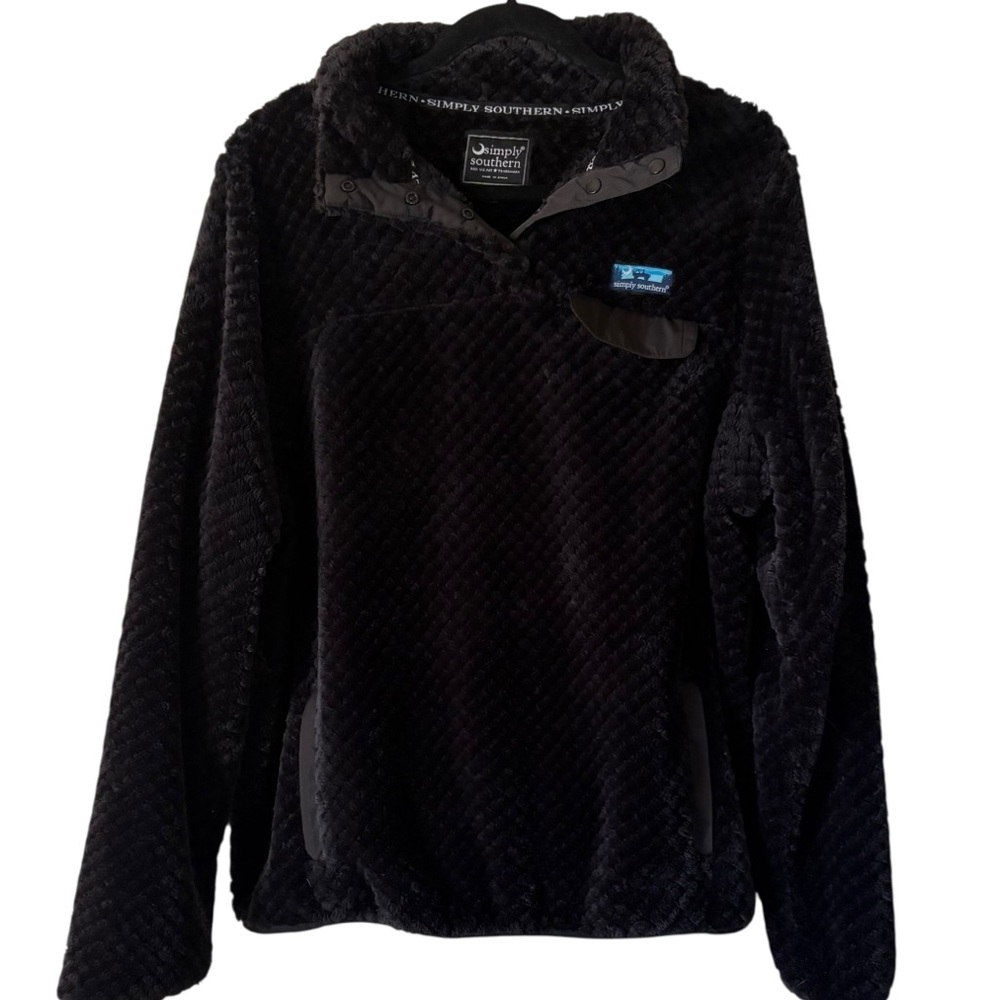 Simply Southern Cozy Black Fleece Pullover size XL